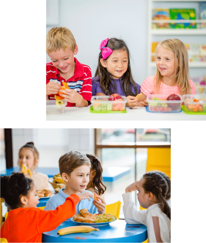 Children sharing lunch together at daycare